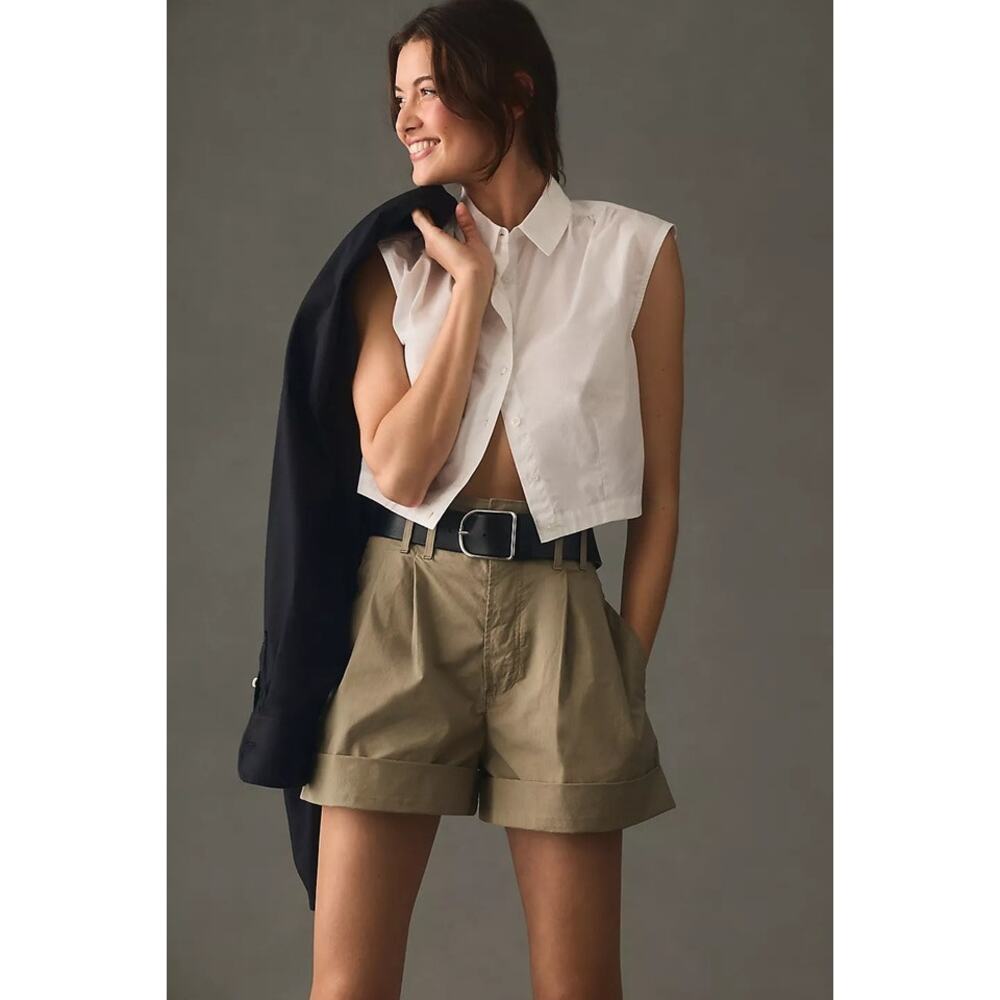 Citizens of Humanity Eugenie Shorts Size 27 Khaki Pleated